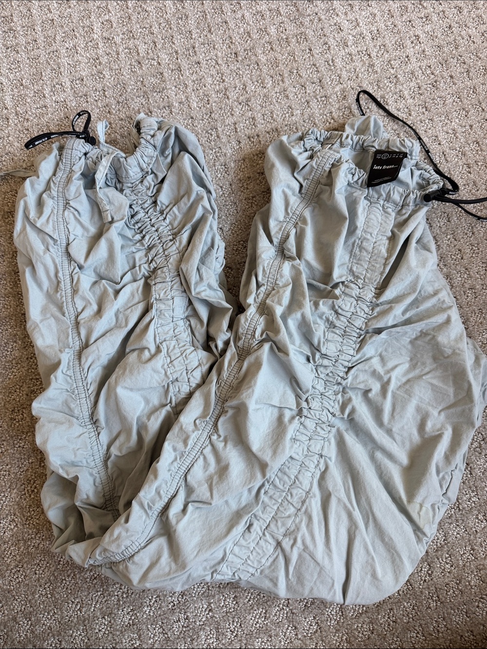 Urban Outfitters Light Gray Wide-Leg Ruched Jumpsuit Pants